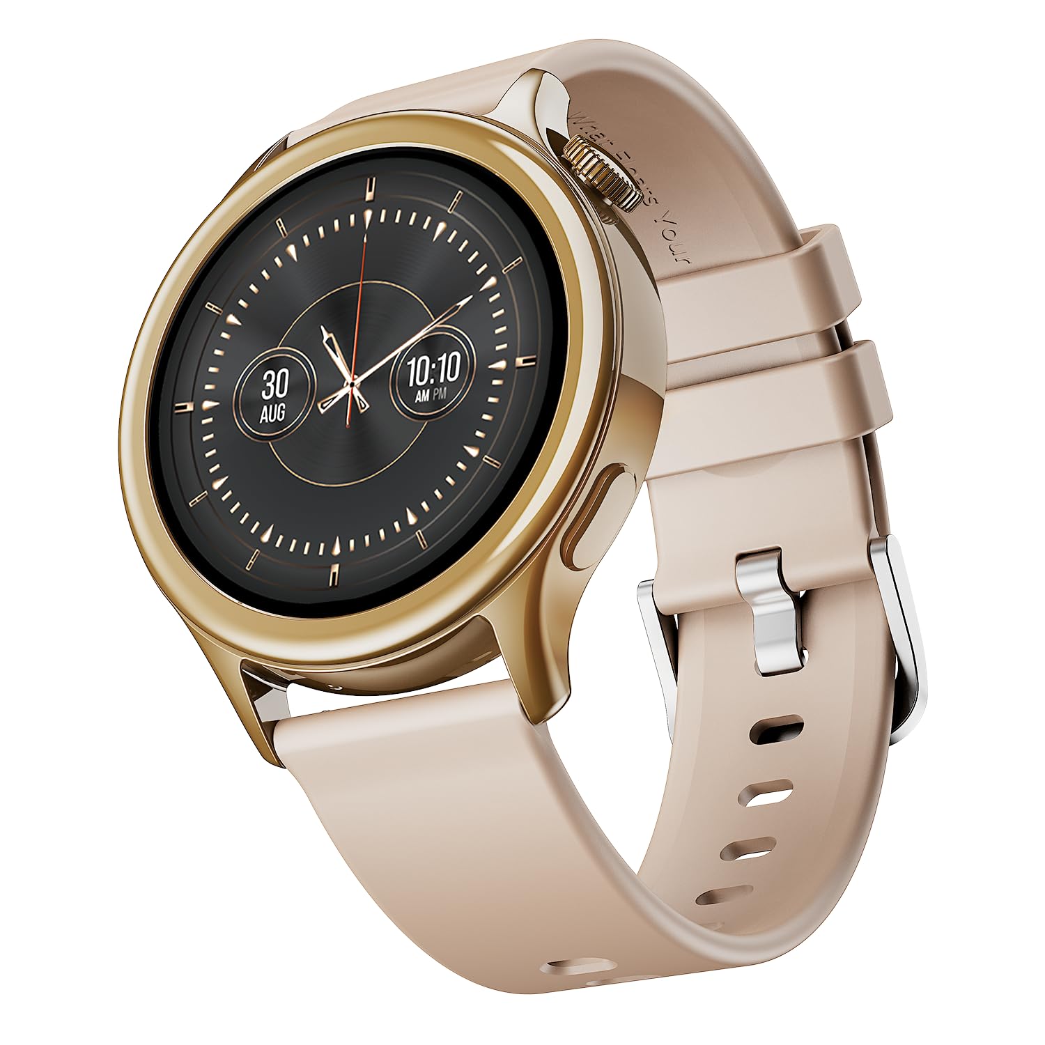 boAt Enigma Daze Women's Luxury Smart Watch w/ 1.3”(3.3cm) Luminous Display, Emergency SOS Live Location Sharing, Functional Crown, Watch Face Studio, QR Tray, BT Calling, HR & SpO2
