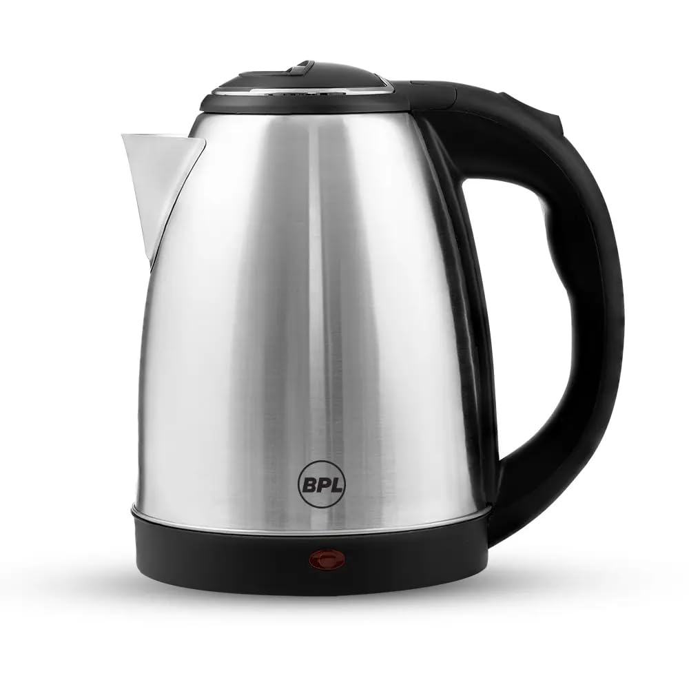 BPL Electric Kettle BEKPS00118 Beverage Maker (1.8 L, Silver, Black) Automatic Cut-off | Stainless Steel | Rotatable Base | Power Indicator | used for boiling Water, making tea and coffee