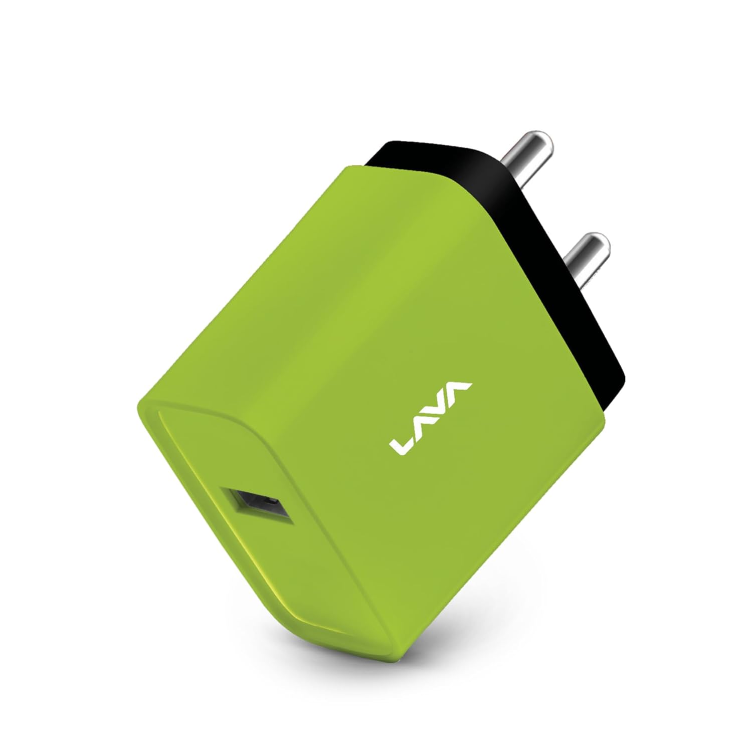 Elements by Lava - CH12 Charger, 12W Charger, USB Output Port, BIS Certified, Premium Design and Strong Polycarbonate Body with Type C Cable- Lime Green