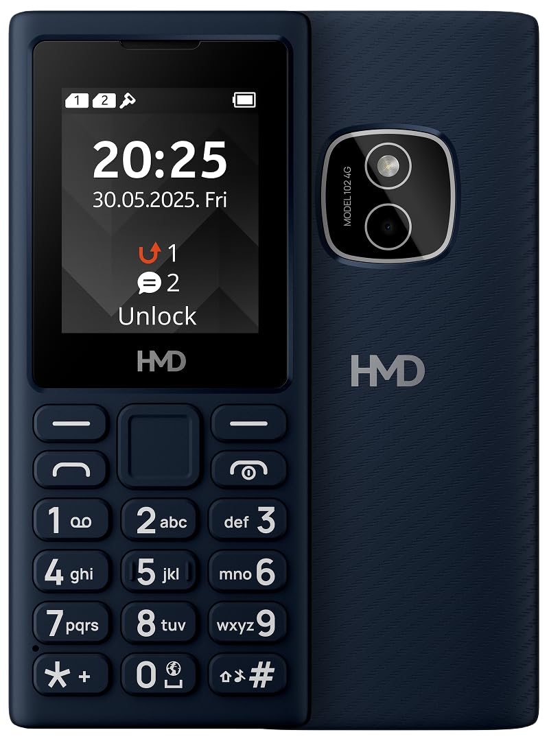 HMD 102 4G Feature Phone | Dual SIM, YouTube, Facebook, Type-C Charging, Rear Camera