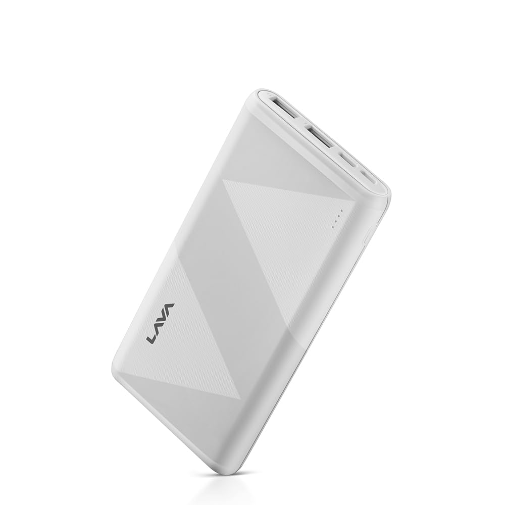 Lava 10000mAh Powerbank with Micro USB Cable | 12W Fast Charging | Dual Output (USB A) | 2 Input Ports Type-C & Micro USB | 60+ Tests & Multi-Layer Protection | BIS Certified | Premium Design