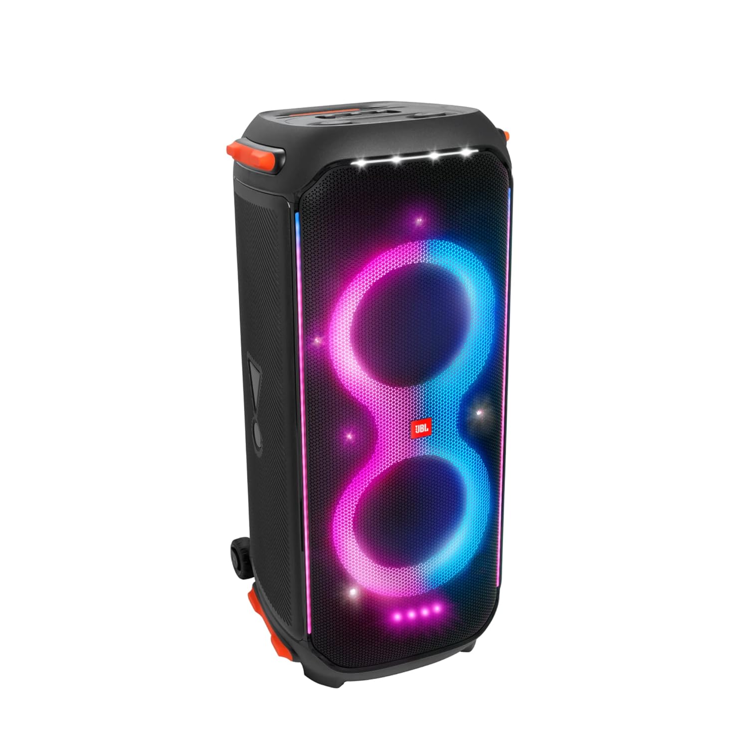 JBL PartyBox 710 Bluetooth Party Speaker with Dynamic Music Synced Flashing Club Pattern Lightshow, Pro Sound, Splashproof, PartyBox App Personalisation,Guitar and Mic Input 800 Watt RMS