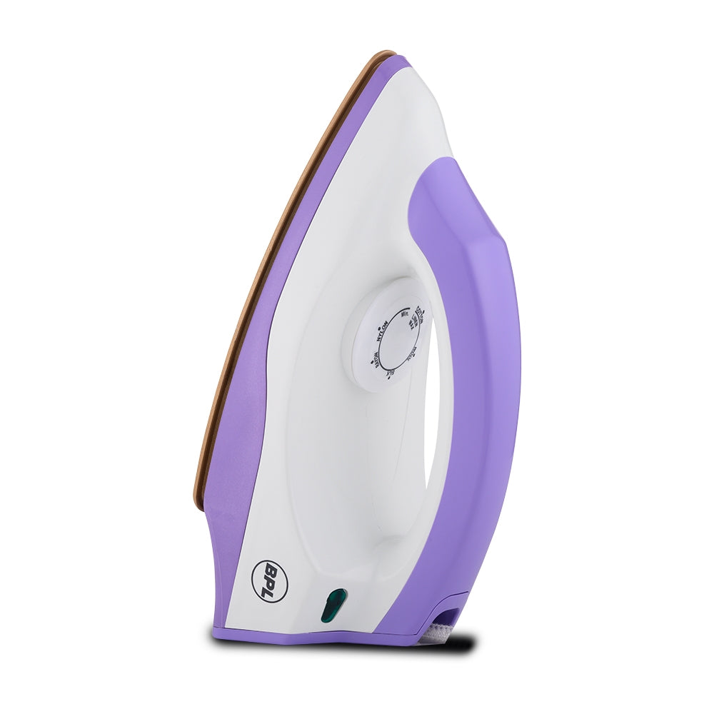 BPL BDIS0041 Dry Iron – 750W, Purple & White, Non-Stick Soleplate