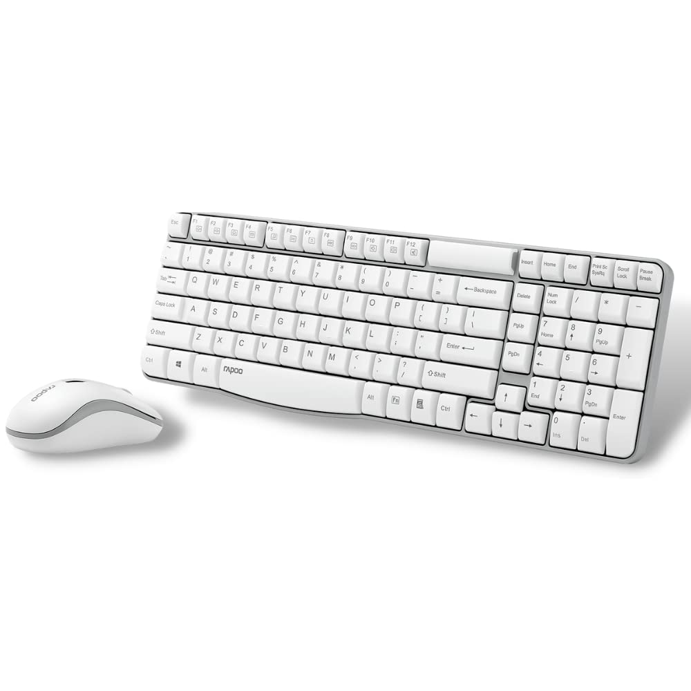 Rapoo X1800S Wireless Keyboard & Mouse Set – 2.4GHz, Spill-Resistant, 1000 DPI, Multimedia Keys