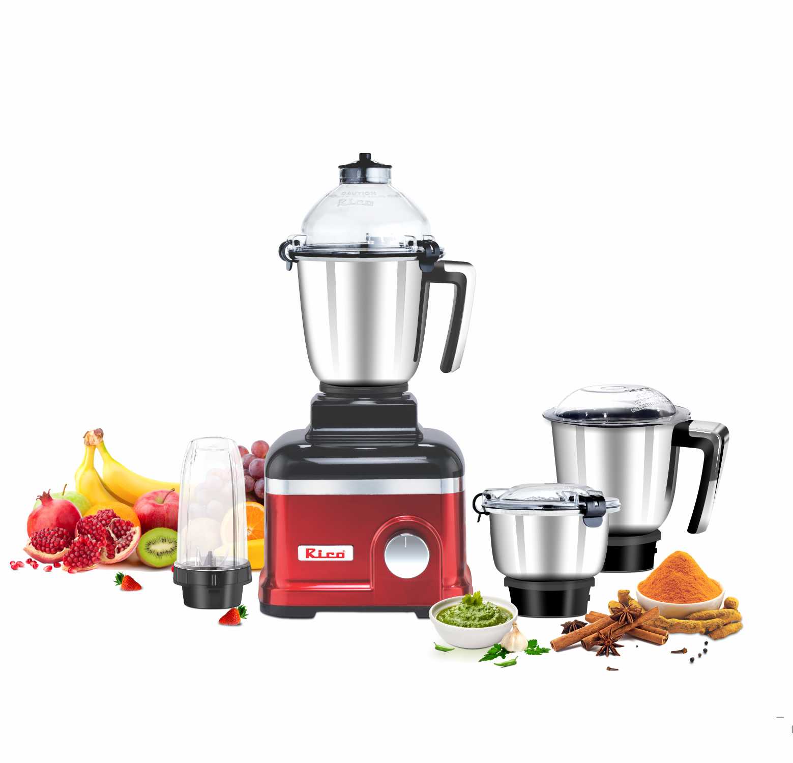 Mixer Grinder 1000W MG2409 (Red) | 4 Jars with Powerful Motor