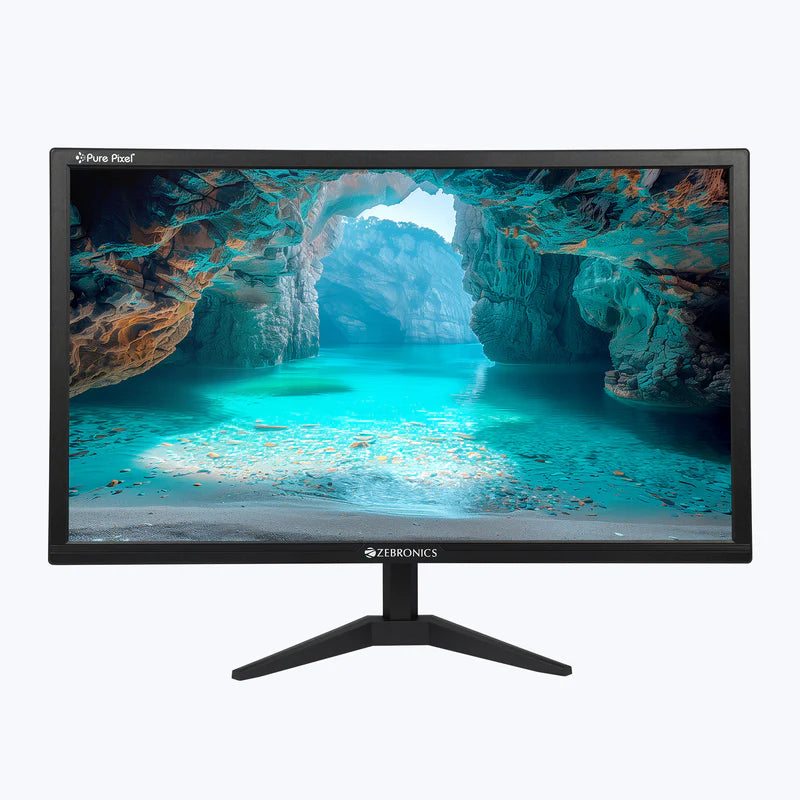 Zebronics GA124 24 inch LED Monitor displaying vibrant underwater scenery.
