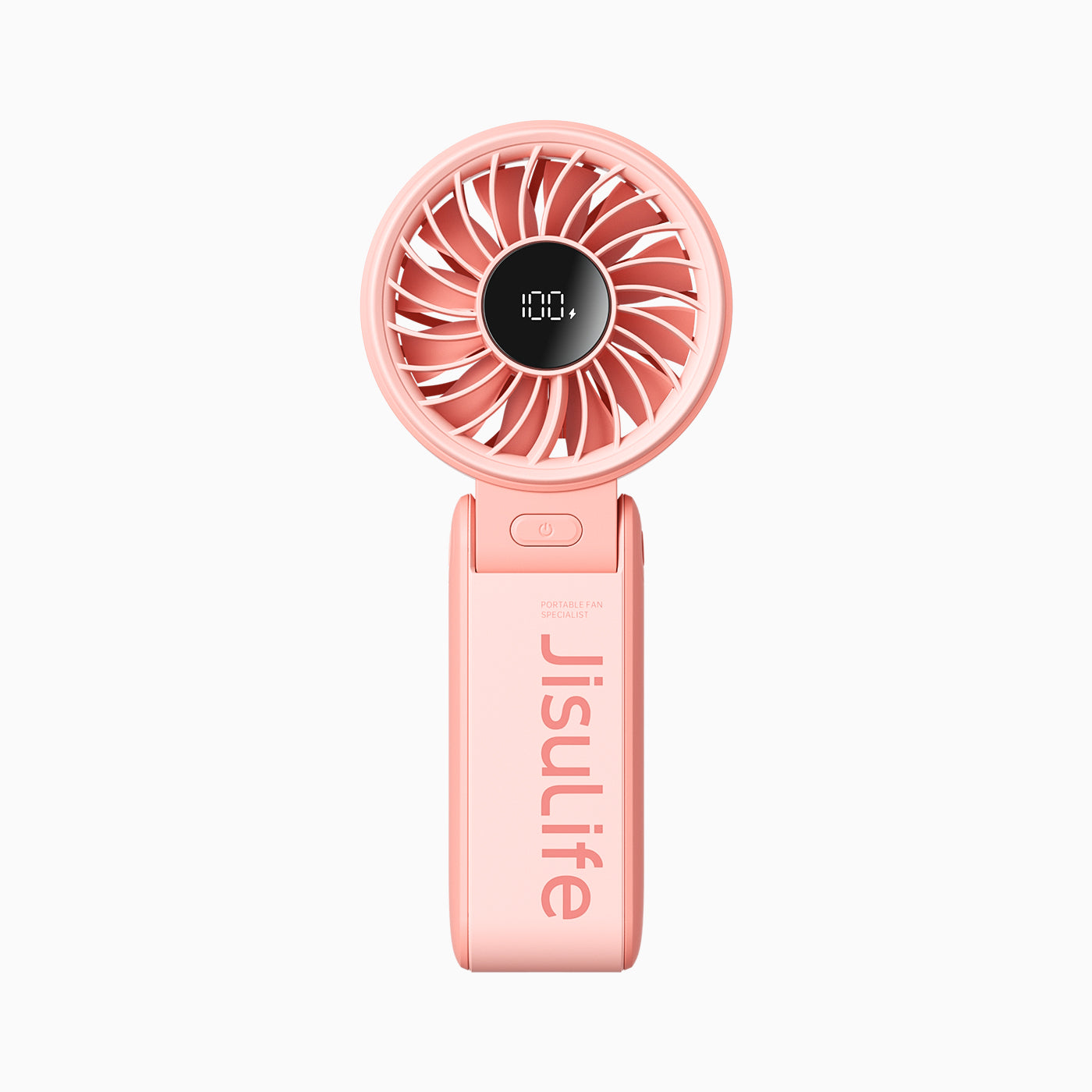 JISULIFE Life7 Handheld Fan, 5000mAh Portable Mini Fan with LED Display, 5 Speeds, 3-in-1 Hand/Neck/Desk Use, Quiet & Powerful Cooling for Home, Office & Travel