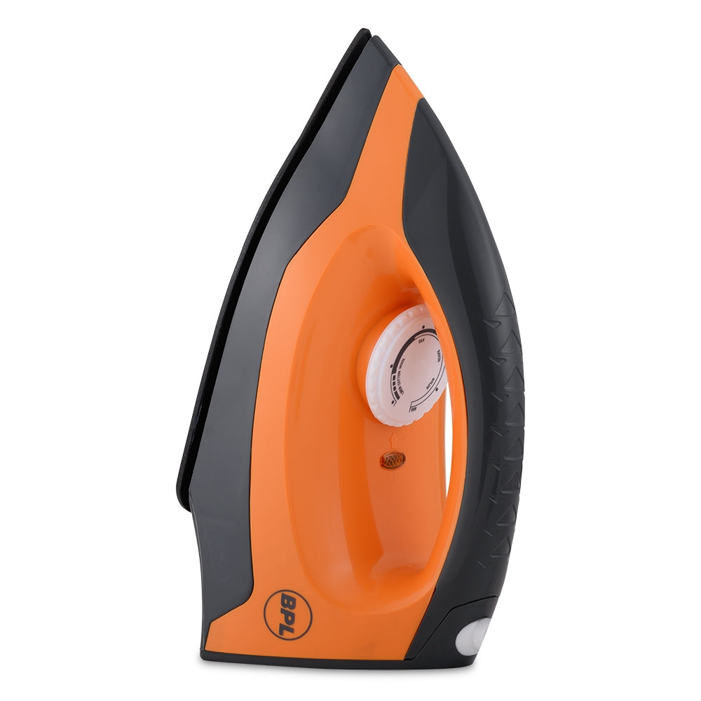 BPL BDIP10911 Dry Iron – 1000W, Orange & Grey, Non-Stick Plate