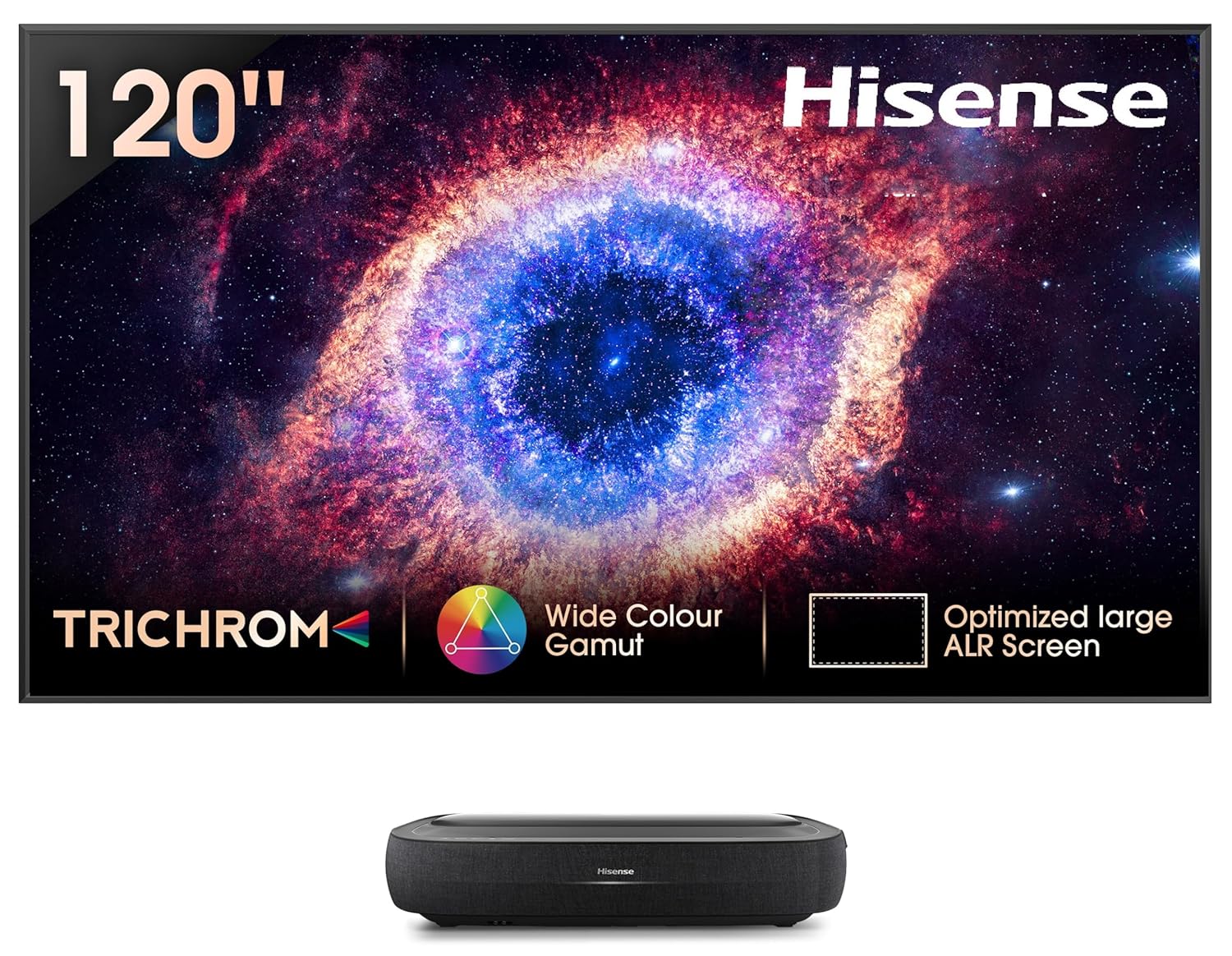 Hisense 305 cm (120 inches) Trichrom ALR Screen Series 4K Ultra HD Smart Laser TV 120L9HE (Black) With 2 Year Warranty