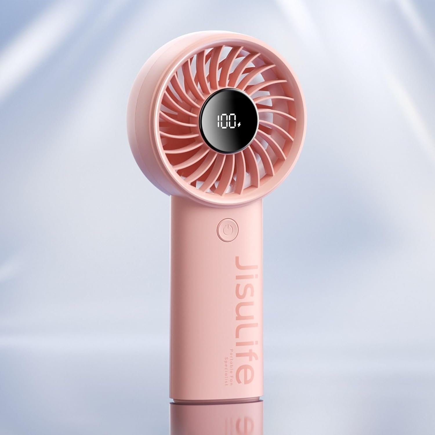 JISULIFE Handheld Fan Life4 with Powerful Motor,LED Display,3600mAh Battery,5 Wind Speeds,Lanyard; USB Rechargeable Hand held Fan; Summer Essentials Portable Fan for Travel,Beach,Makeup,Concerts