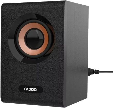 Rapoo A80 Compact Wooden Active Stereo Speaker – USB Powered, 3W × 2 Output, 3.5 mm Input