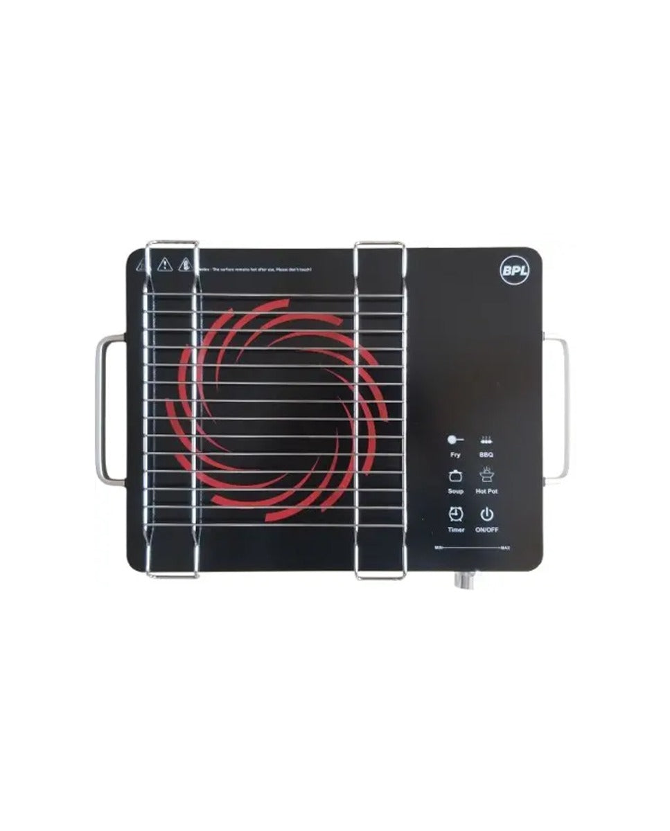 BPL 2200 W Induction Cooktop Touch Panel (Black, BIRCM24022 Infrared Cooktop, 4 Pre-Set Menus, Touch Control Timer Function 2200W)