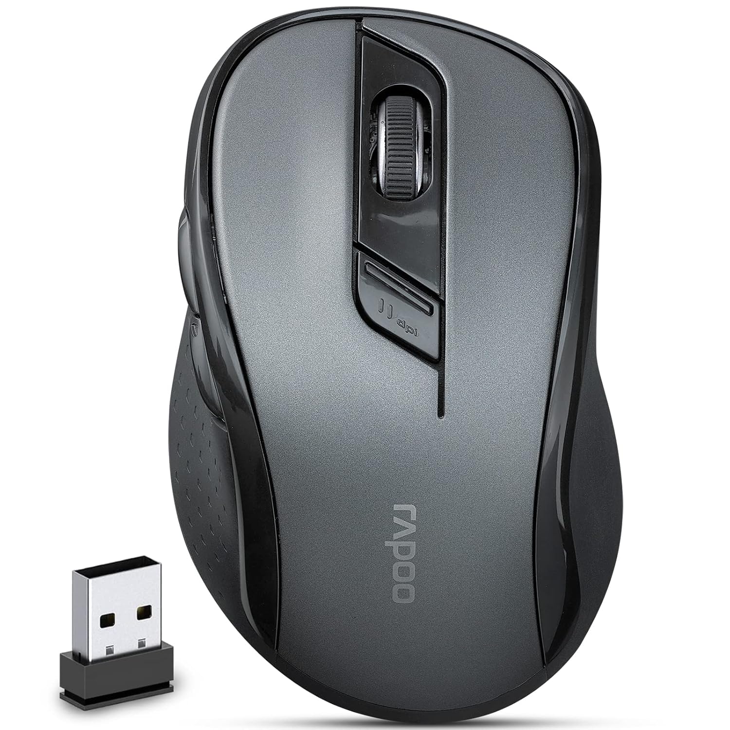 RAPOO M500G Multi Mode Bluetooth 5.0 & 3.0 Mouse 2.4G Wireless Portable Silent Mouse with USB Receiver, Adjustable DPI for Laptop, MacBook, PC, Windows, Tablet