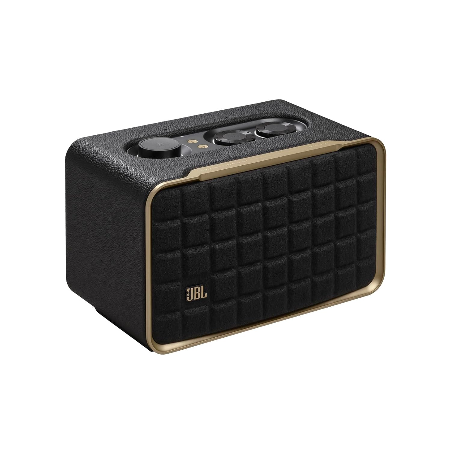 JBL Authentics 200, Smart Home WiFi Speaker and Music Streaming, Voice Assist and Bluetooth Connectivity, Automatic Calibration, Compatible with Google Home & Amazon Alexa, Retro Design in Black