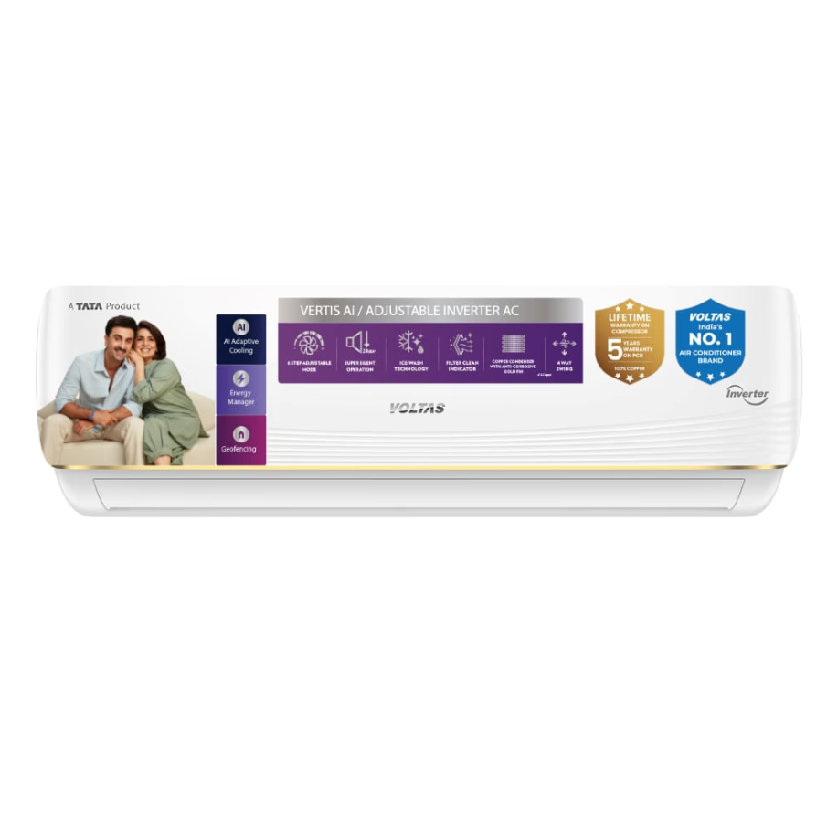 Voltas AC 1.5 Ton 3 Star Inverter Split – Vertis AI (Zest Gold)