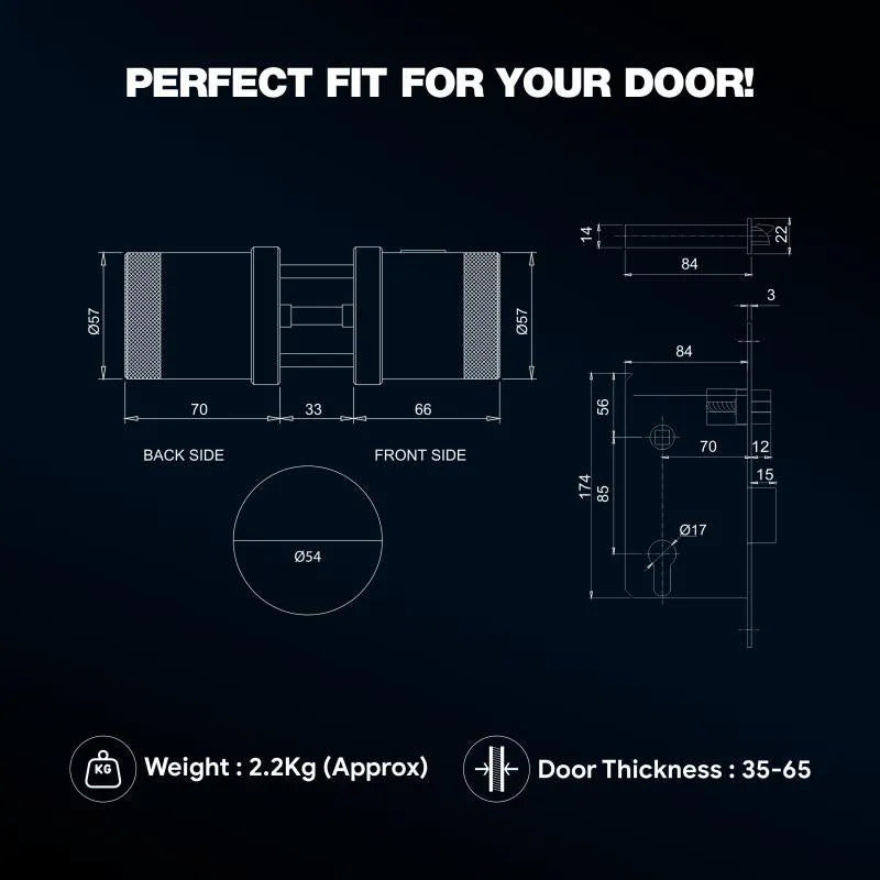 Black Smart Bluetooth Internal Lock