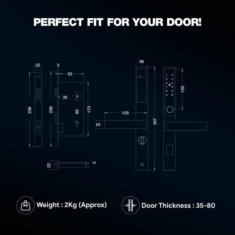Narrow Style Fingerprint Lock