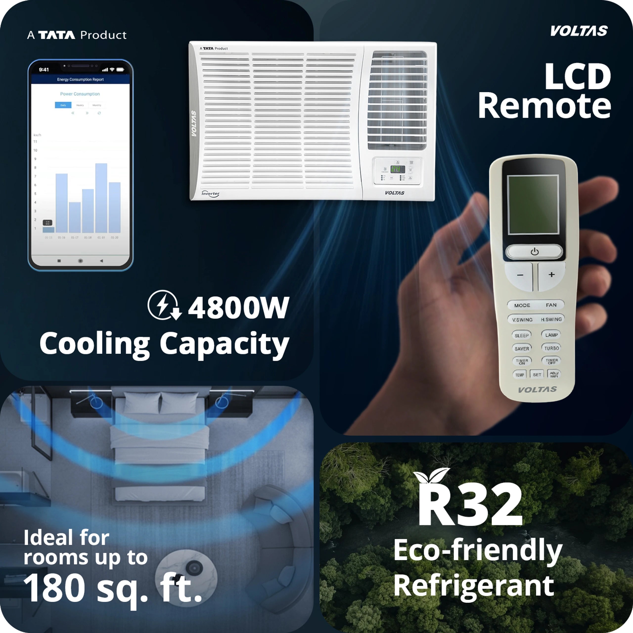 Voltas 1.5 Ton 2 Star Fixed Speed Window AC Vectra Series