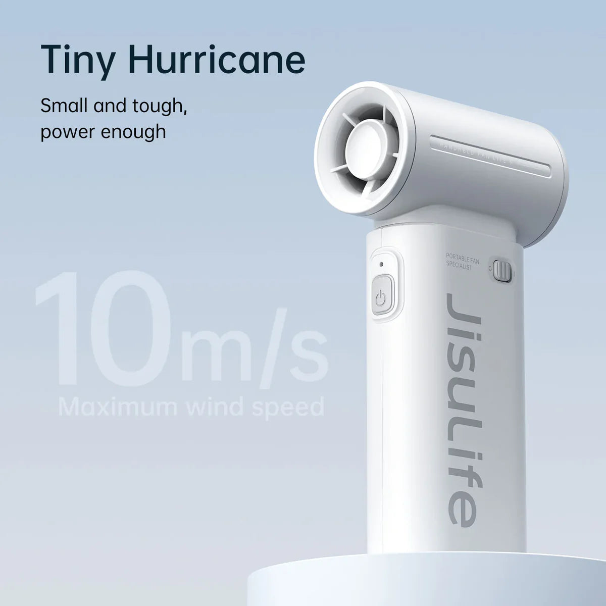 JISULIFE Handheld Fan Life9 Grey 5000mAh portable turbo handheld fan with 10m/s maximum wind speed