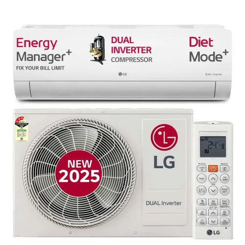 LG 1.5 Ton 4 Star DUAL Inverter Split AC (Copper- AI Convertible 6-in-1 Cooling- 4 Way Swing- HD Filter with Anti-Virus Protection- Faster Cooling & Energy Saving- TS-Q19JNYE- White)