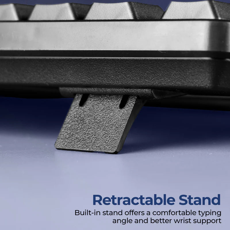 Zebronics K65 USB keyboard with UV coated keys and retractable stand