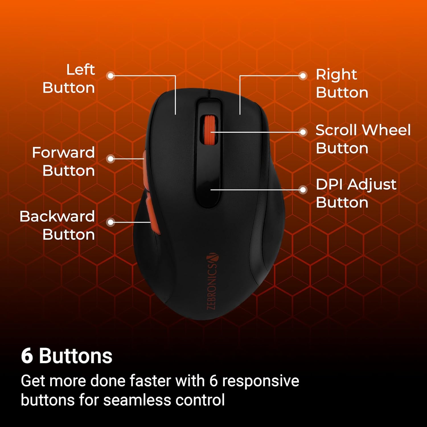 ebronics Zeb-Curve Wireless Optical Mouse with Nano Receiver
