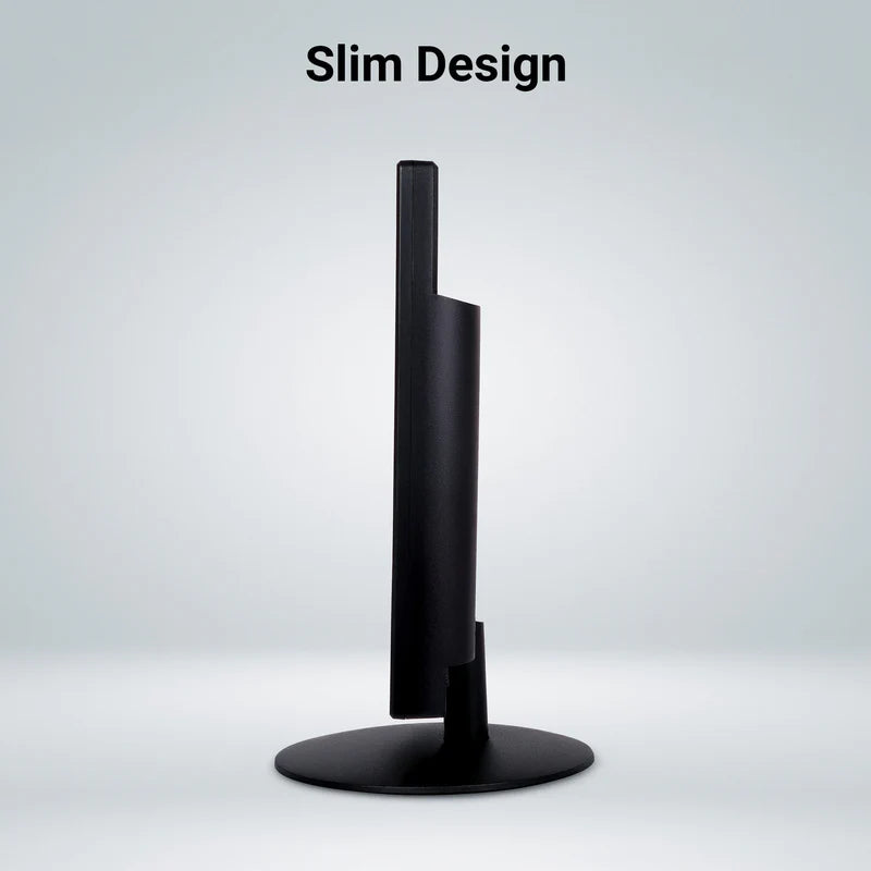 Zebronics Zebster V19HD 19 inch LED Monitor showcasing its slim design from the side.
