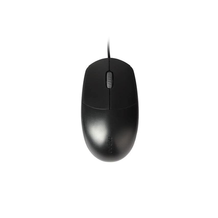 RAPOO Wired Computer Mouse,1000 DPI Optical Mice with Ergonomic Shape, 3-Button USB Corded Mouse for Windows PC Laptop Desktop Notebook, N200