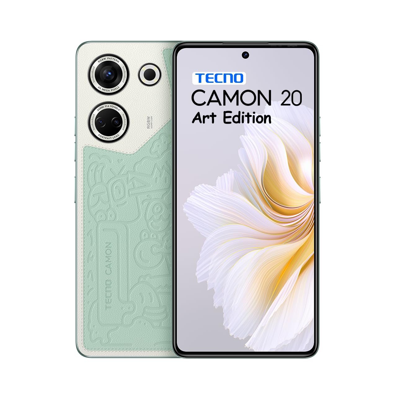 TECNO Camon 20 Art Edition – 8GB RAM, 256GB Storage | 16GB Expandable RAM | 64MP RGBW Rear Camera | 6.67" FHD+ AMOLED | In-Display Fingerprint Sensor