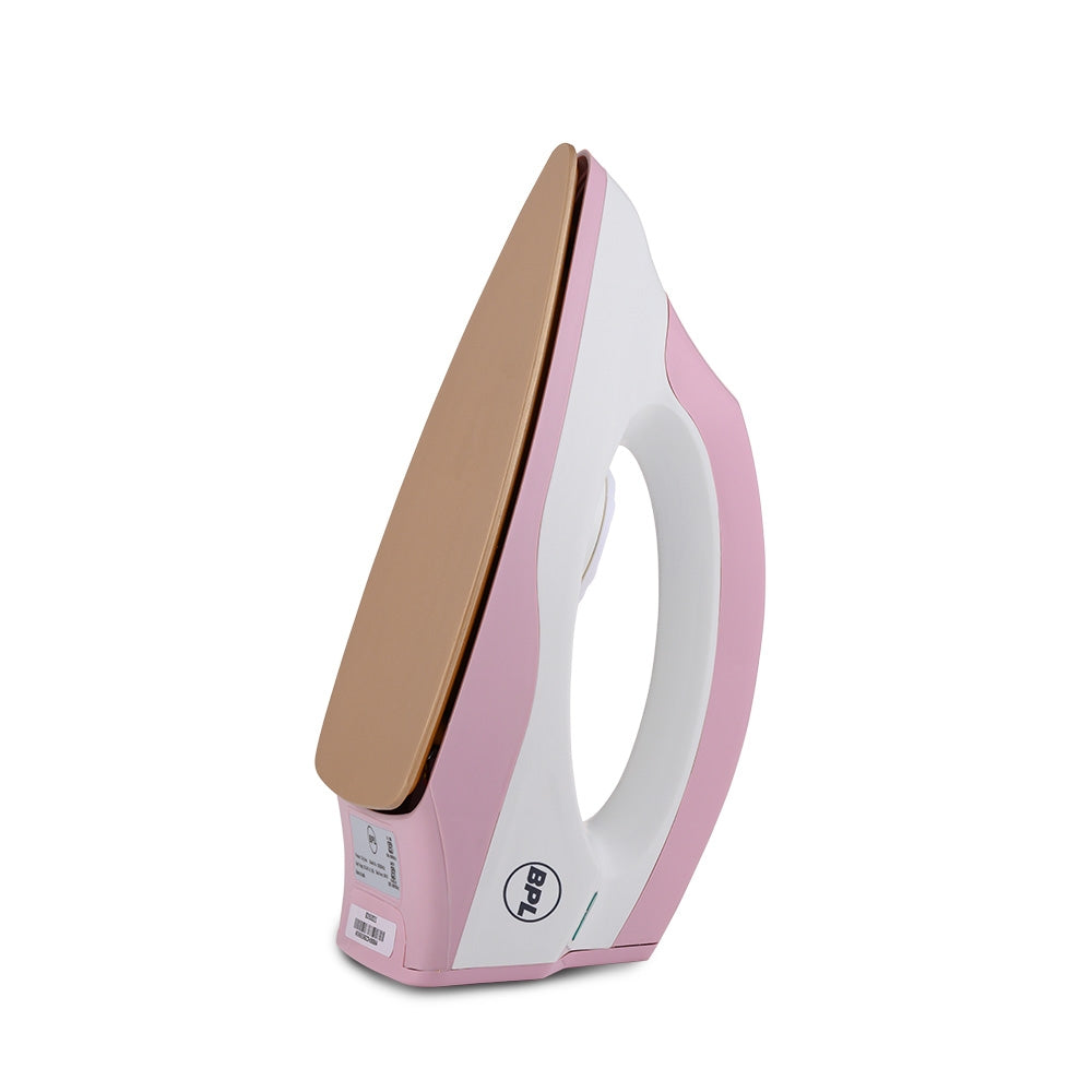 BPL BDIS0021 Dry Iron – 750W, Pink & White, Non-Stick Soleplate