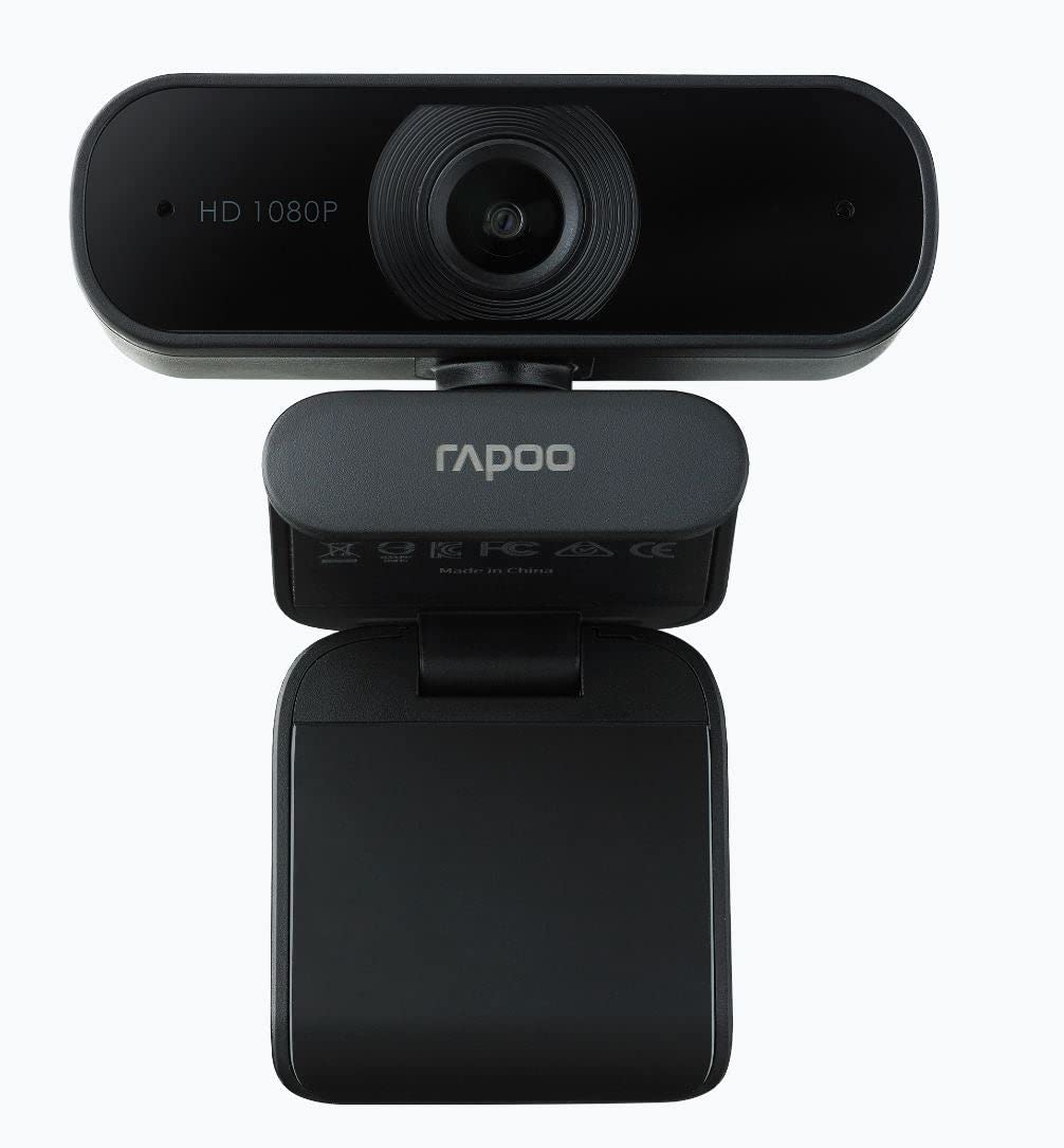 Rapoo C260 USB HD Webcam 1080P with Dual Noise-Reduction Microphones, 95° Wide Angle, Auto-Focus – Ideal for Video Conferencing, Streaming, and Online Classes