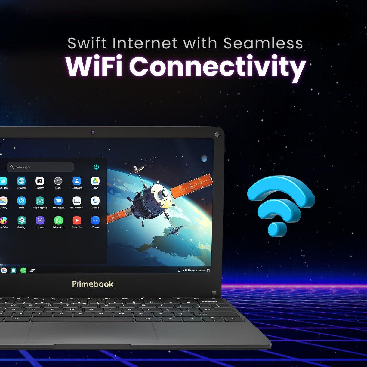 Primebook Wifi MediaTek MT8183 - (4 GB/64 GB EMMC Storage/Prime OS) PB Wifi Thin and Light Laptop  (11.6 Inch- Royal Black- 1.065 Kg)