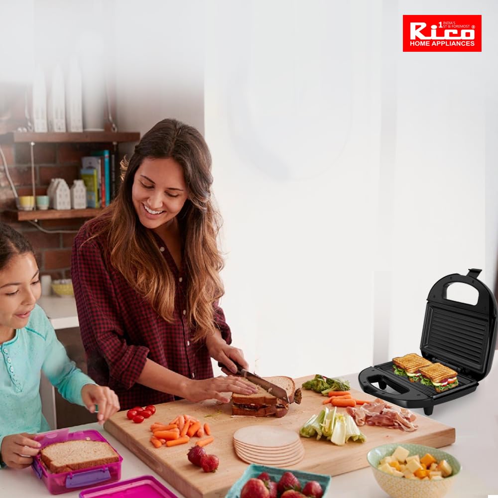 Rico Newly Launched Sandwich Maker | Indicator Light | 105° Open Sandwich Griller |Quick & Consistent Heating |1 Year Warranty