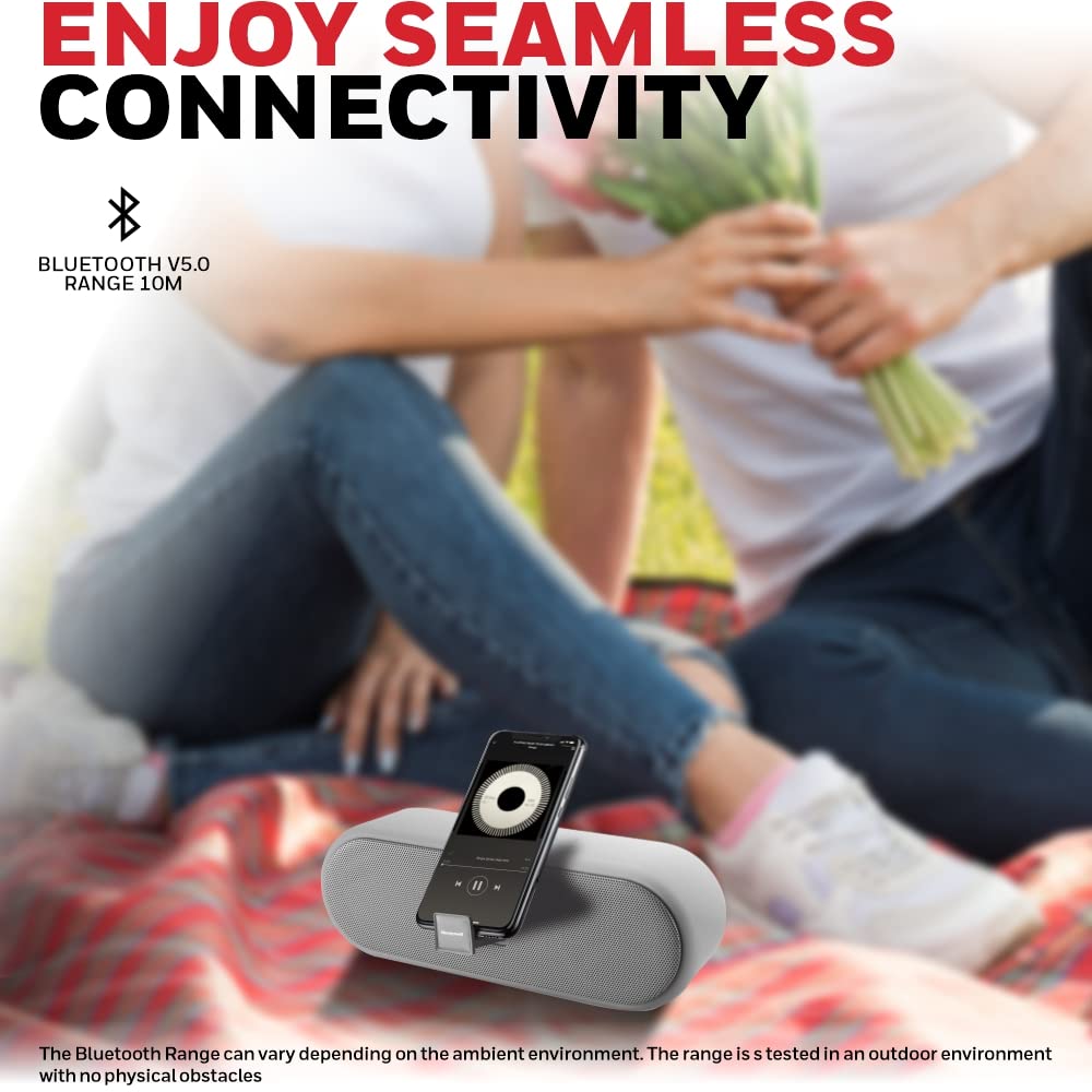 Honeywell Suono P200 Wireless Bluetooth Speaker, Upto 15 Hours Playtime, in-Built Mobile Holder, Premium Stereo Sound & Deep Bass
