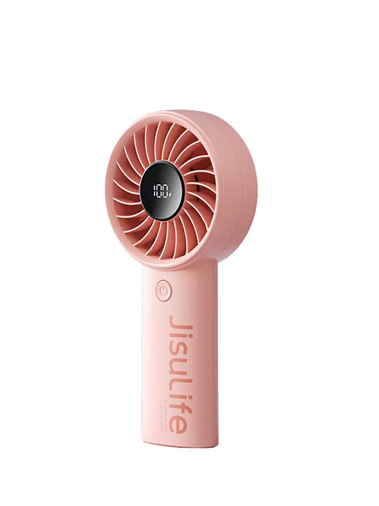 Jisulife Life4 Pink – Handheld Portable Fan with 5000mAh Rechargeable Battery