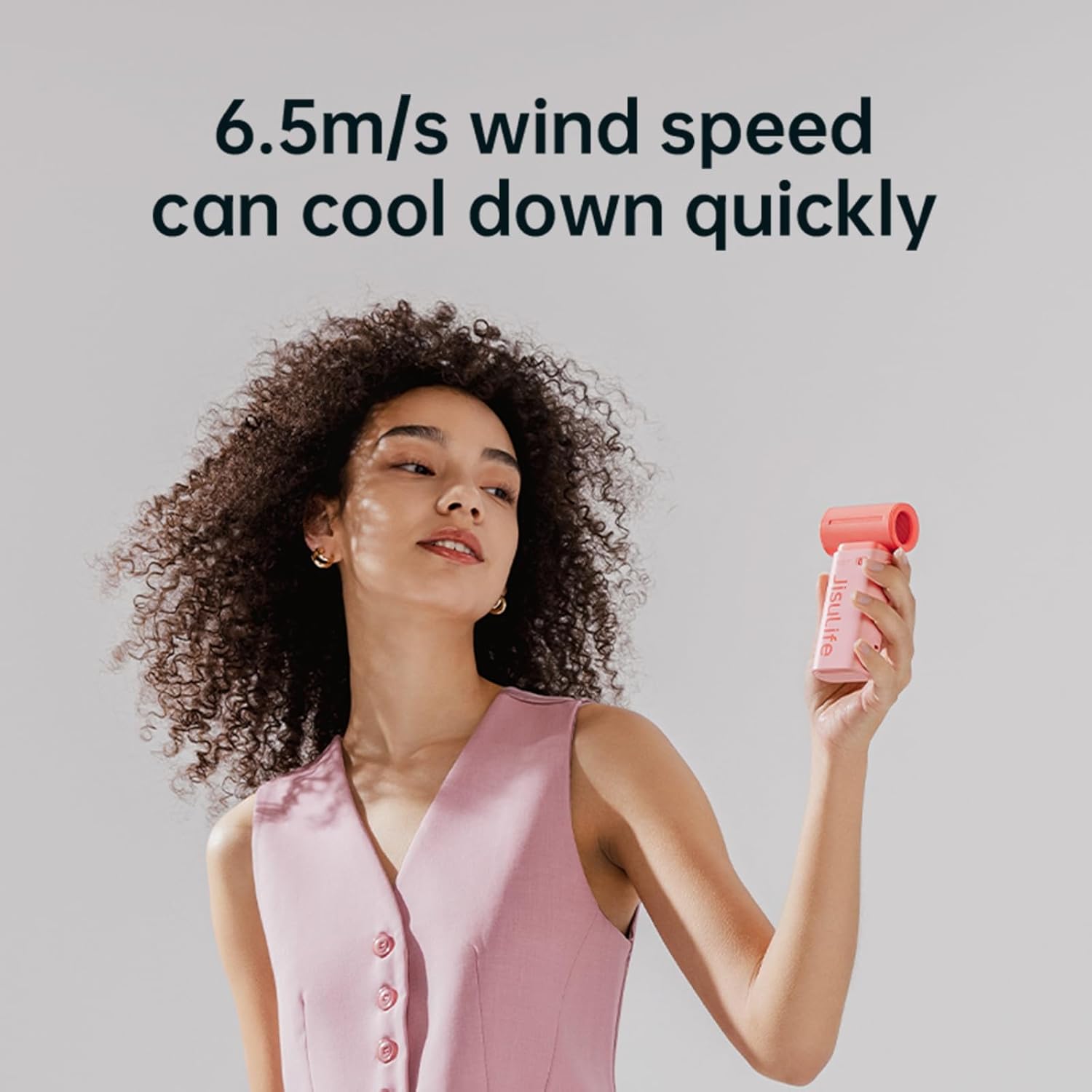 JISULIFE Handheld Fan Life9, 3600mAh Mini Fan Small USB Rechargeable Battery Personal Makeup/Lash Fan, Pocket Fan, 5 Speeds for Women Men Travel Camping