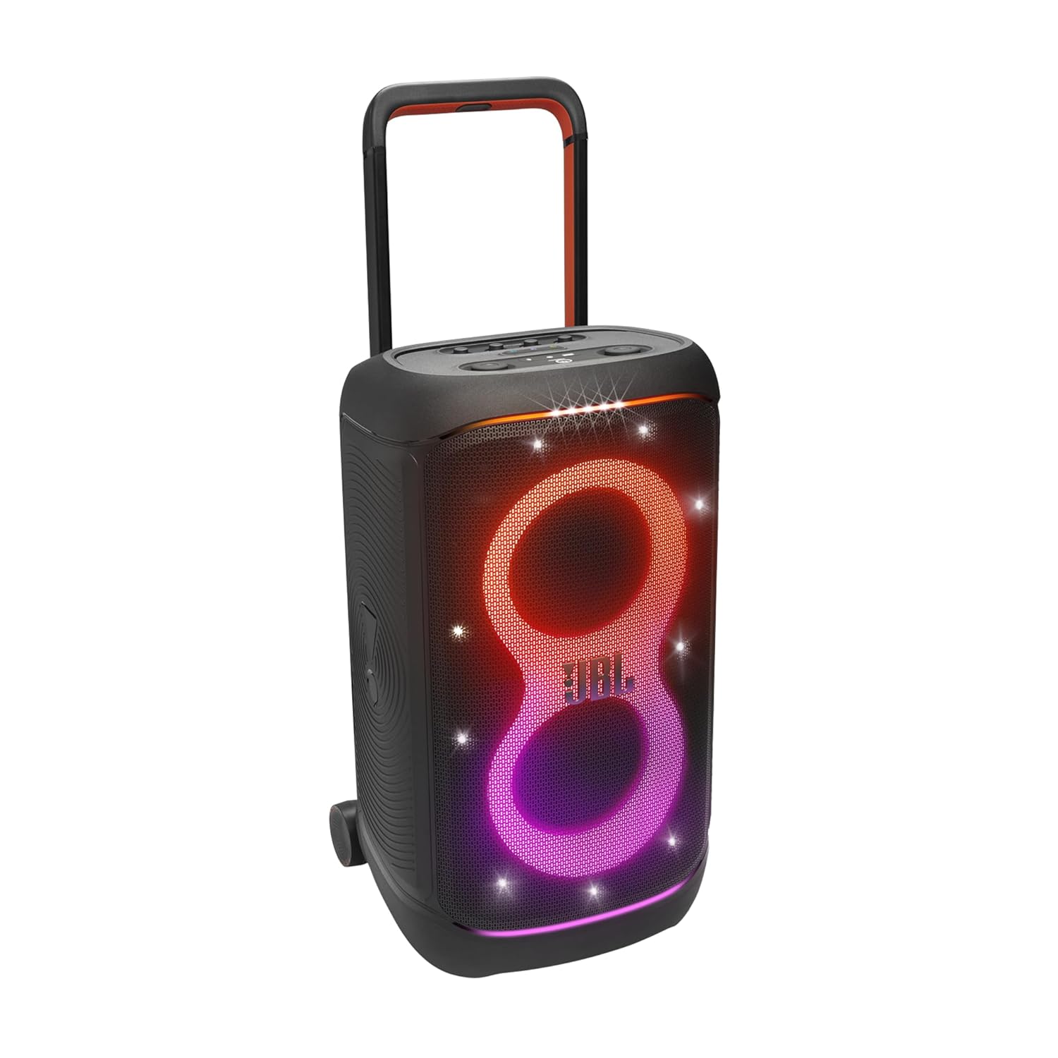 JBL Partybox 520, Wireless Bluetooth Party Speaker, 15 Hour Battery Life, Portable Design, Dynamic Light Show, IPX4, Multi-Speaker Connection, AI Sound Boost, Microphone Input