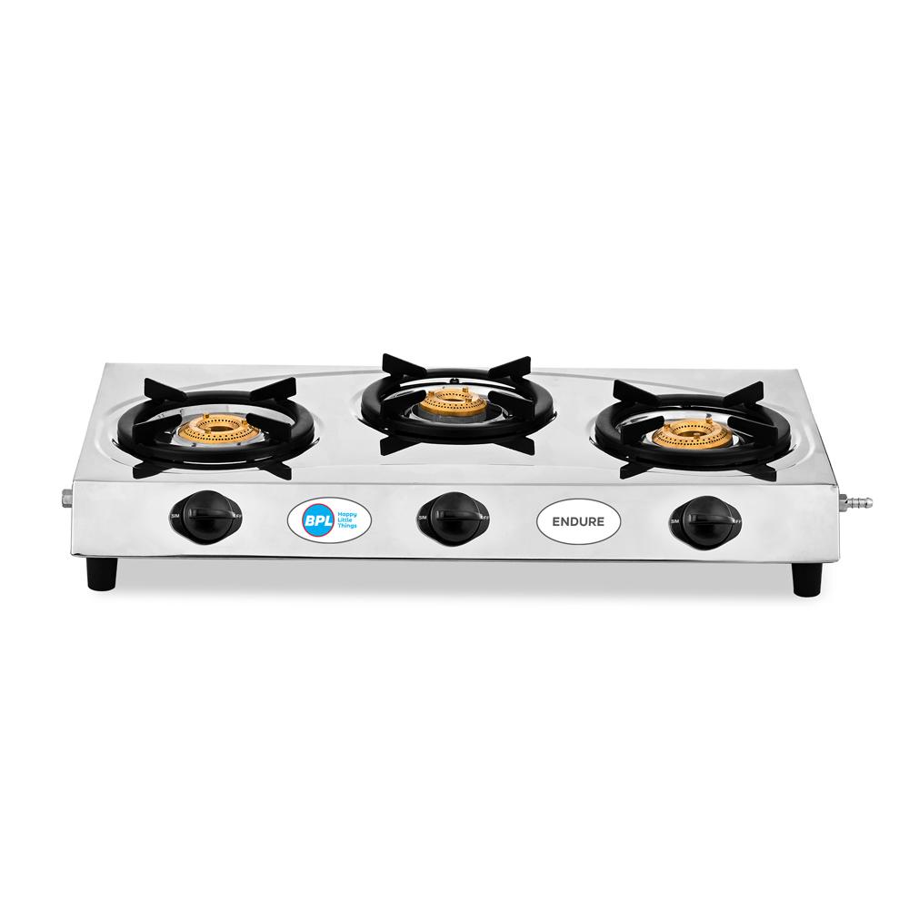 BPL BGSSSB2303B 3-Burner Stainless Steel Gas Stove, ISI Certified