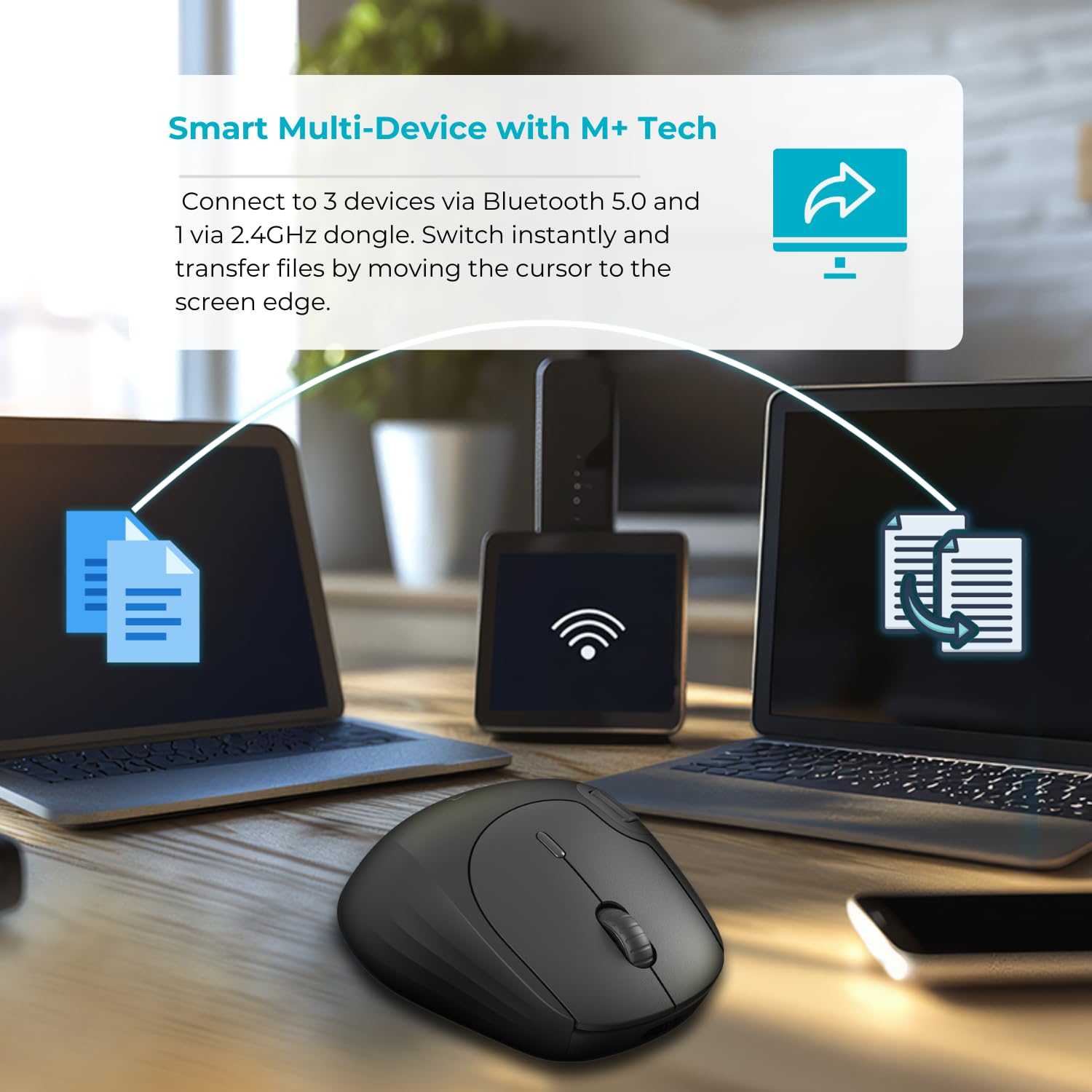 Rapoo MT560 Wireless Mouse Wireless Mouse 4000 DPI Sensor Environmentally Friendly Rechargeable Battery Ergonomic PC & Mac