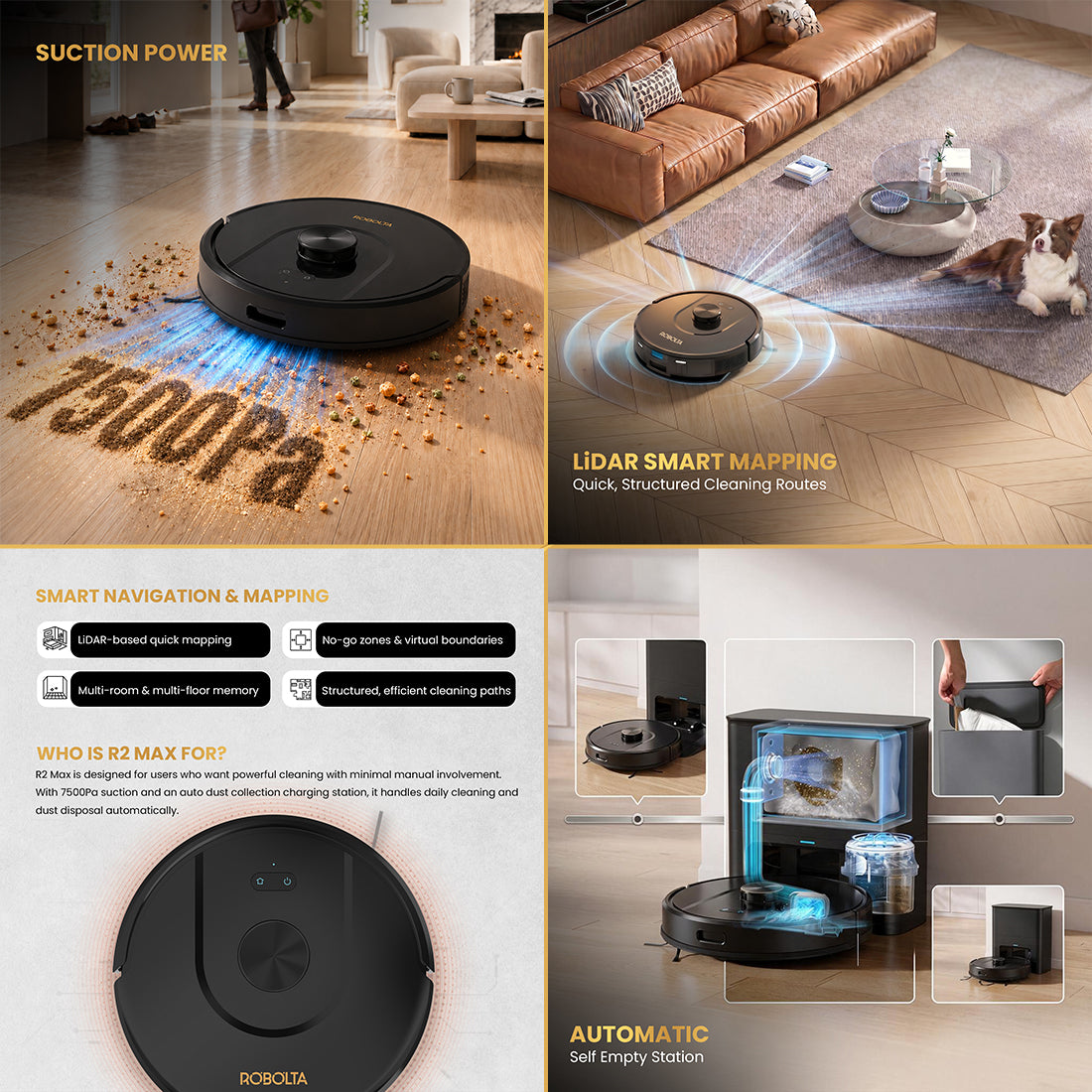 Robolta R2 Max Robot Vacuum Cleaner