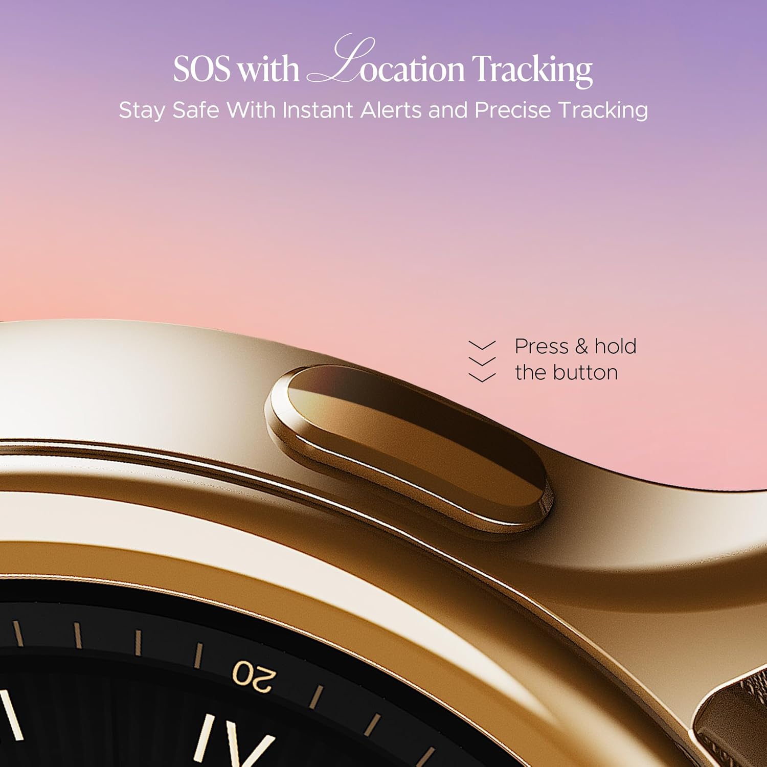 boAt Enigma Daze Women's Luxury Smart Watch w/ 1.3”(3.3cm) Luminous Display, Emergency SOS Live Location Sharing, Functional Crown, Watch Face Studio, QR Tray, BT Calling, HR & SpO2