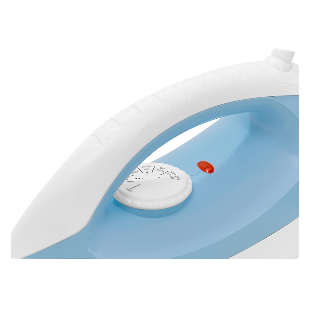 BPL 1100 Watts Dry Iron Heating Up Led Indicator Adjustable Temperature Control Dual Coated Sole Plate Flexible 360 Degree Swivel Cord ISI certified
