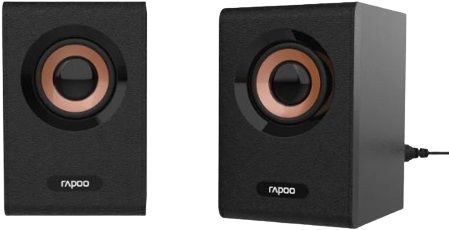 Rapoo A80 Compact Wooden Active Stereo Speaker – USB Powered, 3W × 2 Output, 3.5 mm Input