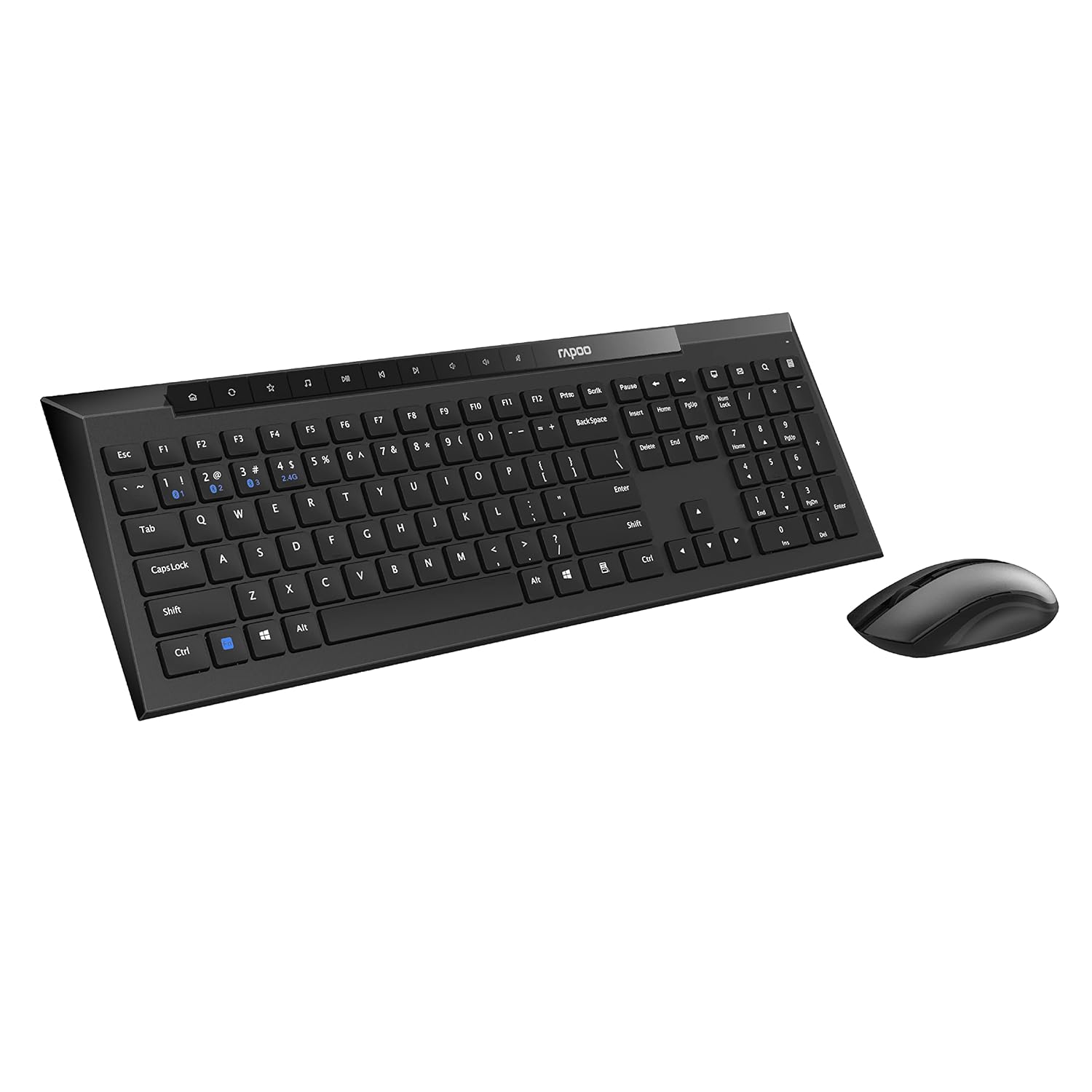 RAPOO 8210M Multi-Mode Keyboard & Mouse Bluetooth 3.0/4.0 Wireless 2.4 GHz 1300 DPI Combo