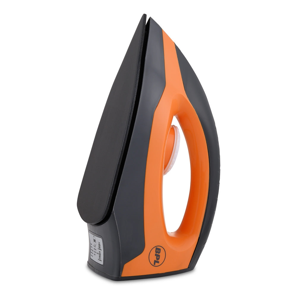 BPL BDIP10911 Dry Iron – 1000W, Orange & Grey, Non-Stick Plate