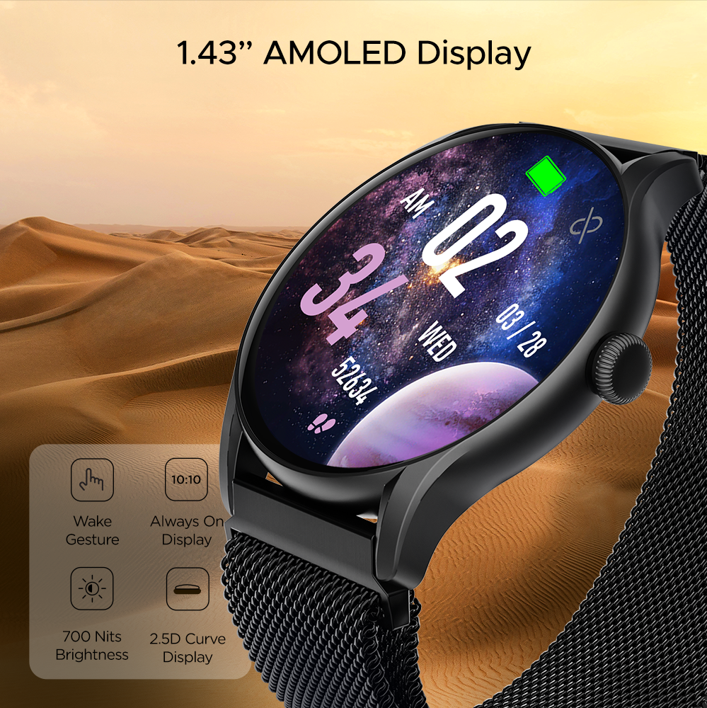 boAt Primia Ace Smartwatch with 1.43" AMOLED Display & BT Calling