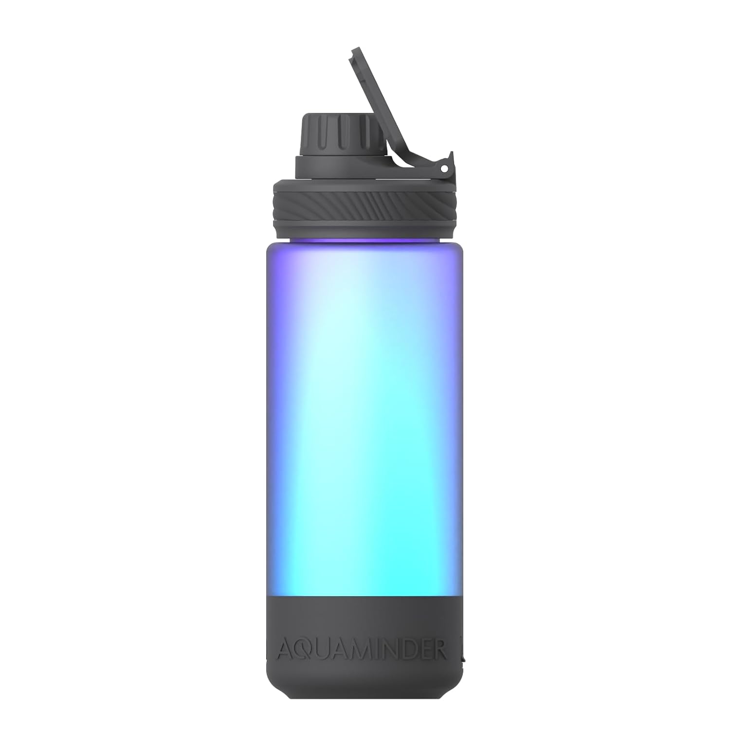 Aquaminder Smart Water Bottle Glows & Beeps to Remind You to Drink More 600 ml Chug Cap Bottle For Adults and Kids Perfect For Gift, Travel, Gym, Yoga, Hudson