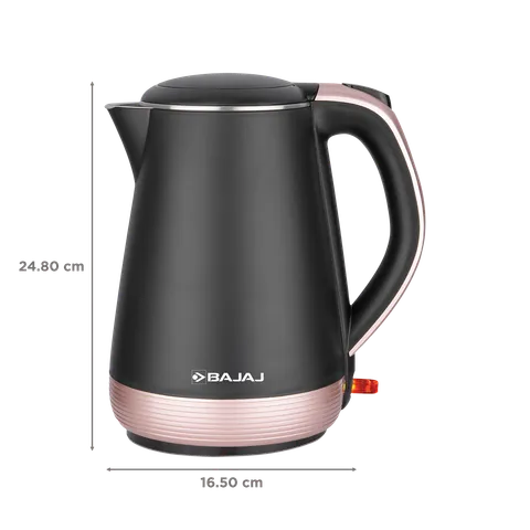 Bajaj KTP 1.7 Ltr Electric Kettle For Hot Water|1600W Double Walled Hot Water Kettle|360° Swivel Base With Cord Storage|On-Off Switch With Indicator|Dry Boil Protection|2 Year Warranty By Bajaj