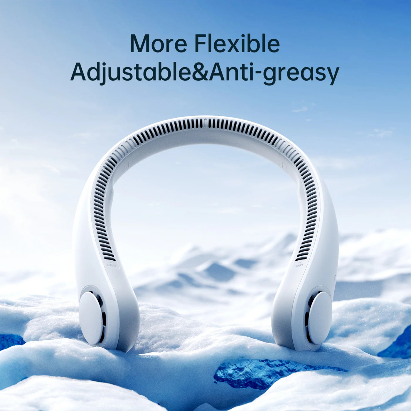 Jisulife Neck Fan Life 3 dark green 4000mAh wearable bladeless neck fan, flexible adjustable anti-greasy design, 360° airflow