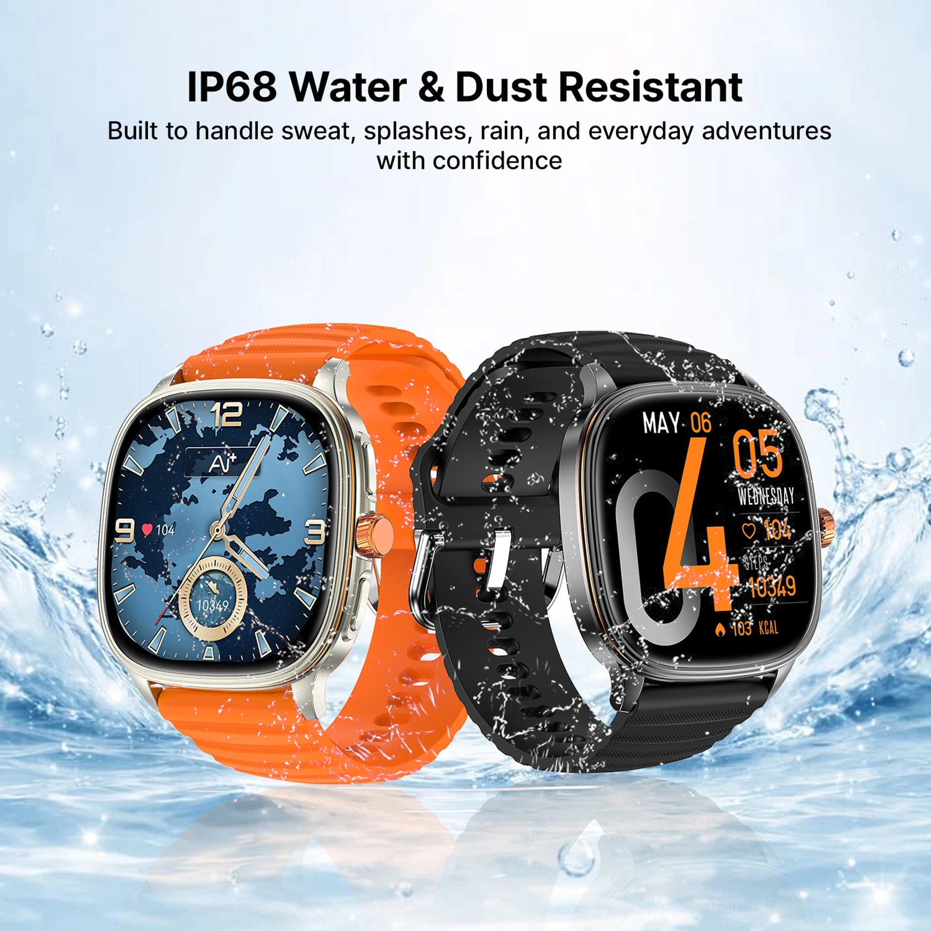AI+ NovaWatch Active Bright Orange Smartwatch